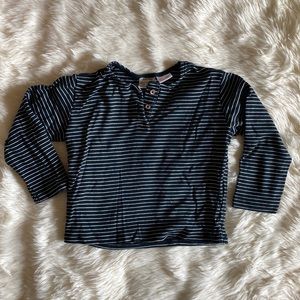 Zara Black and White Stripe Long Sleeve Tee